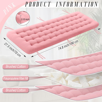 Long Floor Cushion Large Floor Cushion with Brushed Cotton Jumbo Lounger Pillow for Outdoor Indoor Bay Window Meditation Yoga Reading Sleeping(Pink)