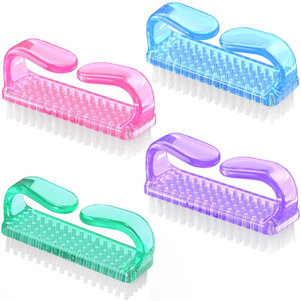 Cepillo para uñas con agarre de mango, kit de cepillos limpiadores para uñas de manos y pies para hombres y mujeres (paquete de 4)