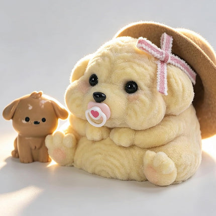 Handmade Taba Squishy Dog Toy, Cute Squishy Puppy, Realistic Silicone Mochi Fidget Pup, Stress Relief Gift for Adults & Kids (Fat Puppy)