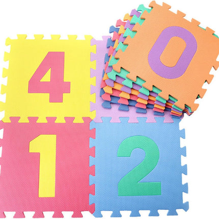 Interlocking Foam Tiles, Kids Foam Play Mat 11.8" Square Numbers Floor Puzzle EVA Numbers Floor Mat 10Pcs Number Tiles for Newborns, Toddlers, Kids..