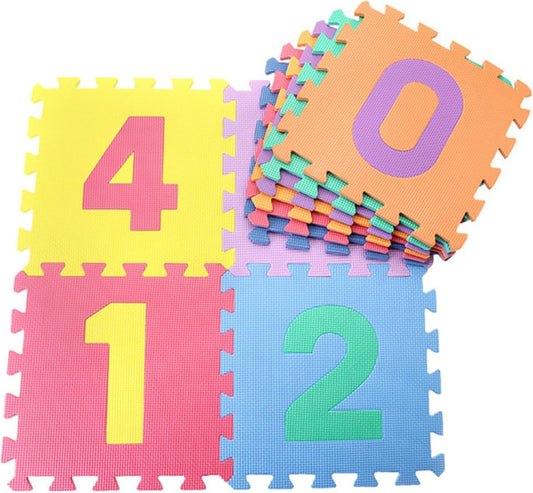 Interlocking Foam Tiles, Kids Foam Play Mat 11.8" Square Numbers Floor Puzzle EVA Numbers Floor Mat 10Pcs Number Tiles