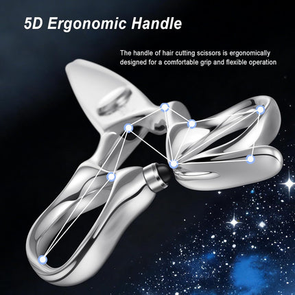 Hair Cutting Scissors 5.5", Professional Barber Shears with Sharp Convex Blades, Cobalt Alloy Steel Hair Shears,Haircut scissors for Salon Stylists & Home Use - Silver