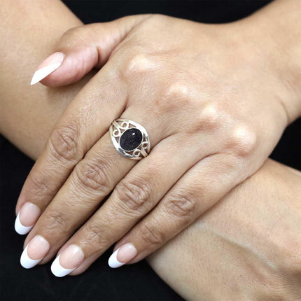 Garnet, Lapis, Moonstone, Crystal Oval Handmade Ring Genuine 925 Sterling Silver Boho Natural Gemstone Jewelry For Women