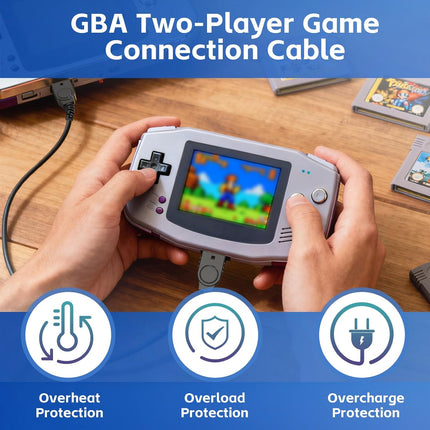 Link Cable for GBA, 2 Pack 2 Player Link Cable Connect Cord Compatible with Nintendo Gameboy Advance SP/Gameboy Advance, Perfect for Battling Friends and Family, Enjoy 2 Player Gaming Anytime 3.9ft