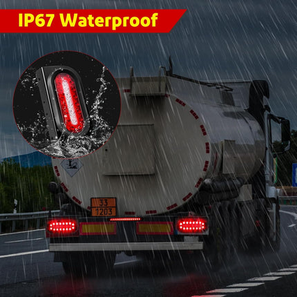 LIMICAR LED Trailer Lights Kit, 6 Inch Oval Tail Lights with Backup Reverse, DOT Compliant IP67 Waterproof, Brackets + 25FT 5-Pin Harness + 13.8" Light Bar + Markers, Stop Brake Turn for Boat RV Truck