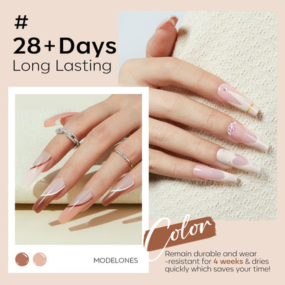 Nude Gel Nail Polish Set - 6 Neutral Milky White, Pink and Brown Colors - photo 4