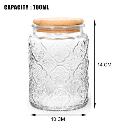 Vintage Glass Jar with Lid, 24oz Food Storage Containers Mason Jars, 2 Pack