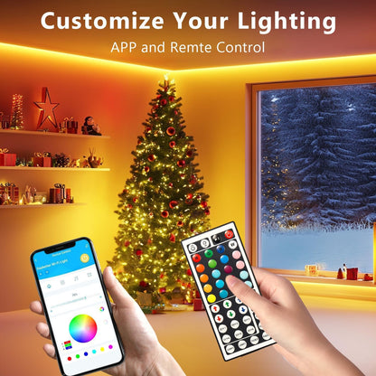 110ft Smart RGB LED Strip Lights with App Remote Control - photo 2