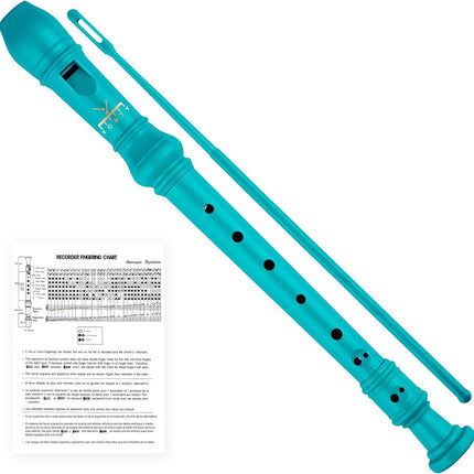 Soprano Recorder 8-Hole Instrument for Kids Beginners, Baroque Style C Key Kids Flute with Cleaning Rod & Case Bag for School Education Home Entertainment - Deep Green