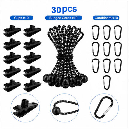 Tarp Clips Heavy Duty, 30 Pcs Plastic Tarp Clamps Set