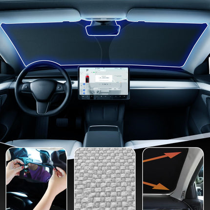 Windshield Sun Shade Compatible with Tesla Model 3 & Model Y