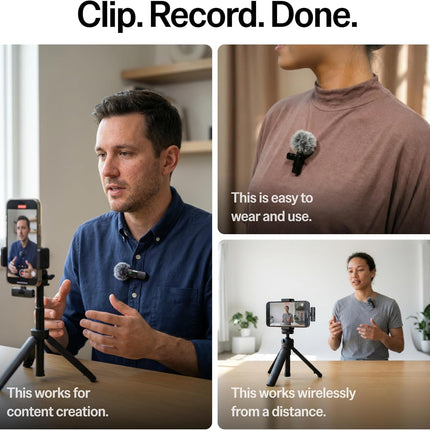 Mini Mic Pro (Latest Model) - Wireless Mini Microphone for iPhone, iPad, Android - 2 Pack Lavalier Microphone for Video Recording - iPhone Mic Crystal Clear Recording with USB-C for Content Creators