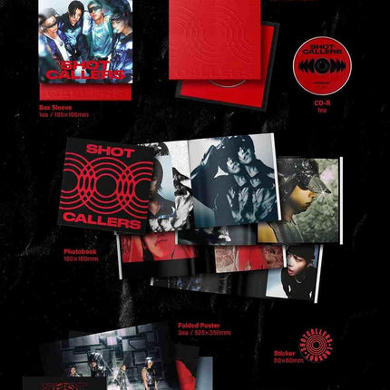 LNGSHOT SHOT CALLERS 1st EP Album [Standard Ver.] Photobook + CD + 4 Photocard + Sticker + 3 Folded Poster (Moonwalkin') longshot kpop