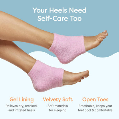 Moisturizing Heel Socks for Cracked Heel Treatment, Fuzzy Pink Regular - photo 5
