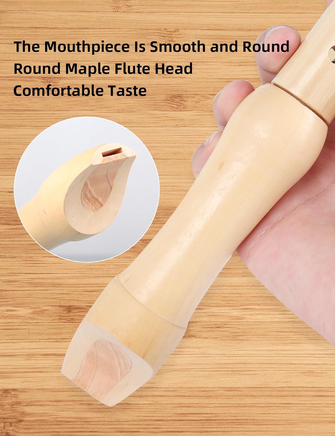 Maple Wooden Soprano Recorder, C Key German Style Fingering 8 Holes 2 Piece School-Approved Musical - photo 4