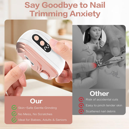 Electric Nail Clipper, Upgraded 3 in 1 Rechargeable Automatic Nail Trimmer