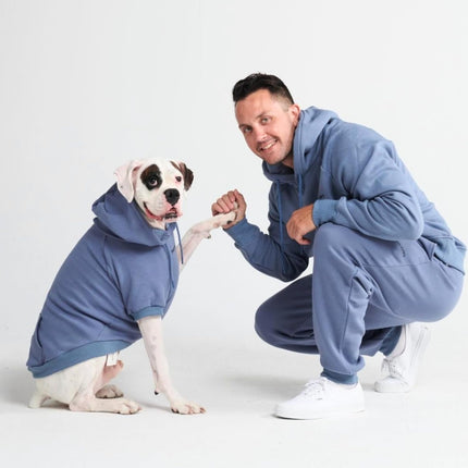 Spark Paws Dog Hoodie – Premium Dog Sweater for Small, Medium, and Large Dogs | Warm Outfits for French Bulldogs, Pitbull, Puppy, Winter Jacket Alternative - Slate Blue - 3XL