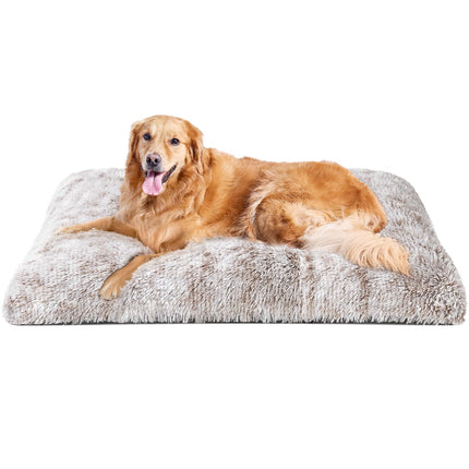 Cama esponjosa para jaula de perro, almohada afelpada extra grande para perro, gris