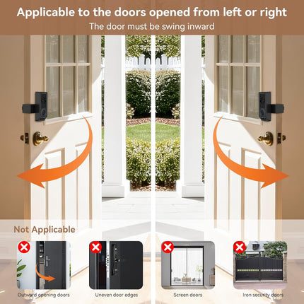 Anti-Theft Video Doorbell Mount for Eufy E340 Camera, No-Drill Adjustable Mounting Bracket Holder Accessories for Eufy Doorbell Camera Mount, Apartment Door Bell Kits for Home Rentals Room (Black)