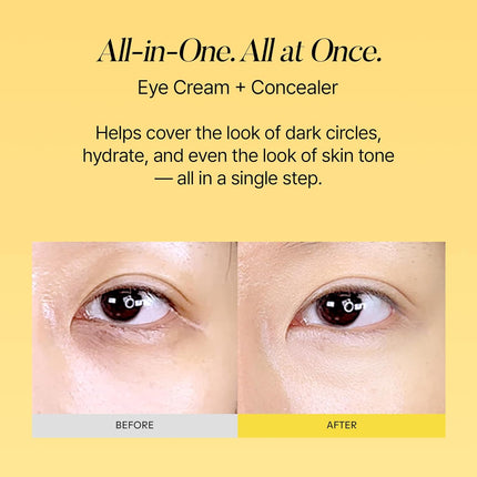shaishaishai BANANA PDRN Conceal - Hydrating Under Eye Cream & Dark Circle Coverage, Advanced Formula with PDRN + Ectoin, Non-Sticky, Korean Skincare, 0.52 oz (Cream)