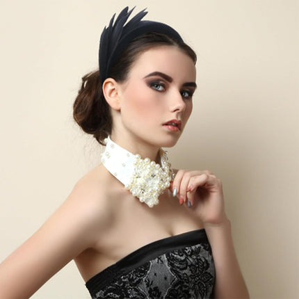 Zinniday Fashion Vintage Feather Headband - 1920s Headband Hat Cocktail Wedding Tea Party Headpiece for Women Girl