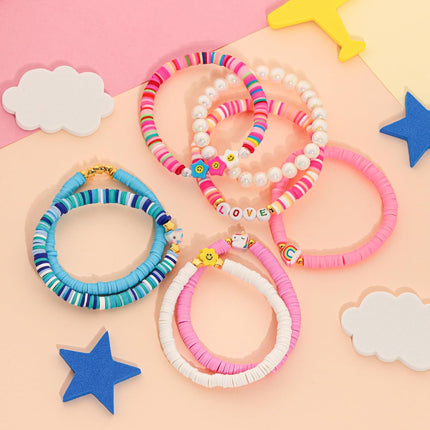Friendship Bracelet Set for Women –11-Pack Colorful Beaded Clay Bracelets, Preppy Beach Boho Style, Stackable Stretch Jewelry Gift