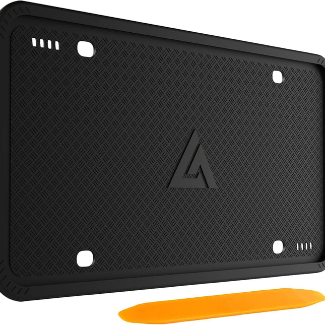 Black Silicone License Plate Frame, 1 Pack