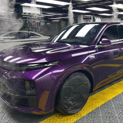 LZLRUN Forged Gloss Carbon Fiber Purple Vinyl Wrap Roll Air Release Sticker Sheet Film DIY Decal Car Auto Vehicle Morotcycle Self Adhesive (1ft x 10ft, Purple)