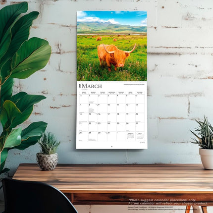 Scotland | 2027 12 x 24 Inch (Hanging) Monthly Square Wall Calendar | Plastic-Free | BrownTrout | UK United Kingdom Scenic