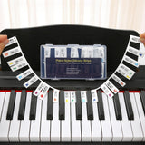 Premium Silicone Piano Keyboard Note Labels for Beginners, Removable & Reusable Piano Keyboard Stickers for Learning, 88 Key Full Size Piano Notes Guide with Storage Box (Rainbow Colors)