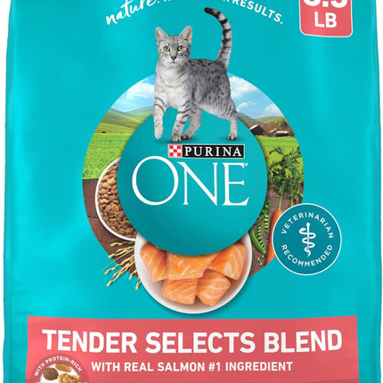 Purina ONE Natural Dry Cat Food, Tender Selects Blend With Real Salmon - 3.5 lb. Bag