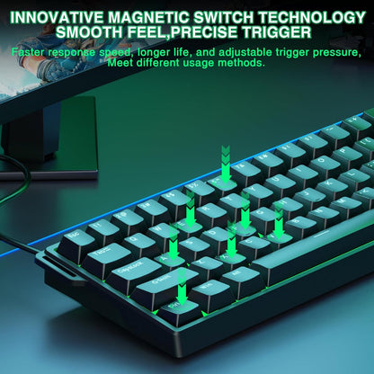 60% Mechanical Gaming Keyboard Wired, Magnetic Switch Hot Swappable, Adjustable Actuation Rapid Trigger - photo 4