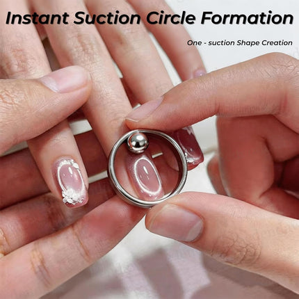 2026 New Ring Shaped Cat Eye Magnets for Nails, 3-in-1 Hollow Circular Magnet Tool for French Heart Wide Beam Design, DIY Gel Art Manicure Kit (2 Pcs)