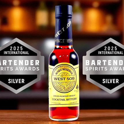 Warn Reserve Cocktail Bitters, West 509 Bitters (Pack of 2), Spiced Almond Orgeat Flavor, 5 fl oz Bottle, Award-Winning Craft Bitters for Old Fashioneds and Whiskey Cocktails