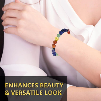 ANAYA AGATE Healing Crystal Bracelet for Women and Men – 8mm Round Beaded Bracelet for Men and Women – Unisex Stretchy Gemstone Bracelet for Healing and Protection