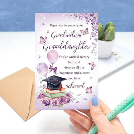 Granddaughter Graduation Card, Heartfelt Congratulations Graduation Card from Grandma and Grandpa, High School, College & University Grad Gift for Granddaughter