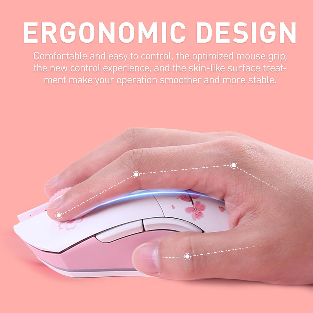 Sakura Pink Wireless Gaming Mouse with Charging Dock - photo 5