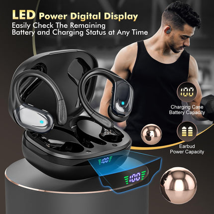 Wireless Earbuds, Sports Bluetooth Headphones, 80Hrs Playtime Ear Buds with LED Power Display, Noise - photo 7
