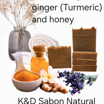 K&D Turmeric Soap - Natural Golden Glow Exfoliating Bar Soap - 4oz Handcrafted