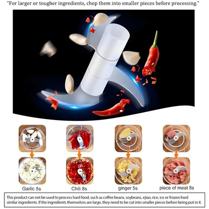 Electric Mini Vegetable Chopper, Food Chopper, Garlic Slicer Veggie, Salad, Lettuce, Onion, Chili Crusher, Tomato Dicer Chopper Cutter & Ginger Meat Mincer for Kitchen, Portable USB Chopper (250ML)