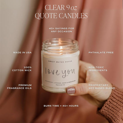 Sweet Water Decor Best Grandma Ever Candle - Jasmine, Rosemary, Sea Salt, & Honey Scented Candle - 9 oz Soy Candle in Clear Jar with 40+ Hours Burn Time - Birthday and Mother's Day Gifts for Grandma