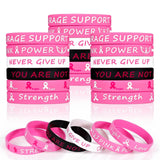 Pink Ribbon Breast Cancer Bracelets 30PCS Rubber Bracelet Party Favors