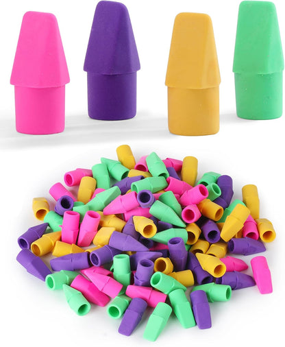 Pencil Top Erasers, 120 Pack, Latex-Free, No-Smudge