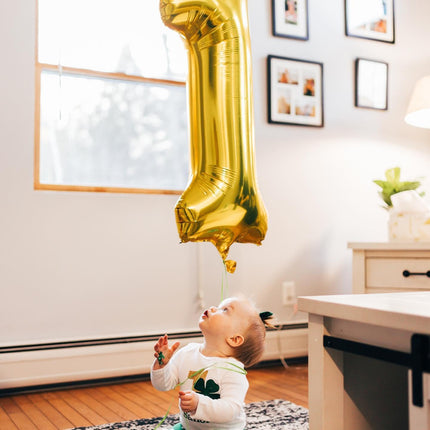 Gold 1 Balloon - Number Balloon 40 Inch, 1st Gold Birthday Decorations