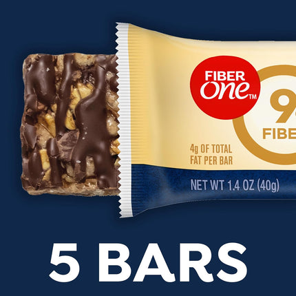Fiber One Chewy Bars, Oats and Chocolate, Fiber Snacks, 5 Ct, 7 oz