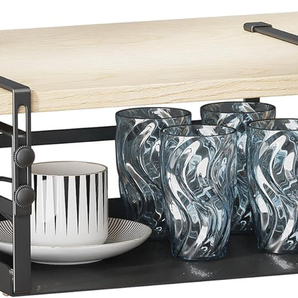 HENGI Under Shelf Storage Basket black installed on shelf