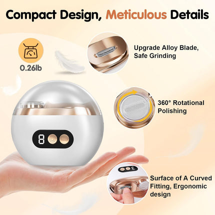 Electric Nail Clipper, 3 Speed Electric Nail Clippers for Seniors & Adults, Baby Electric Nail Trimmer with Display Screen, LED Light & Clip Storage, Automatic Nail Clipper for Fingernail (White)