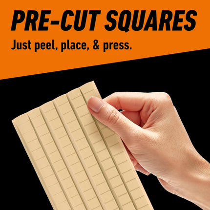 Gorilla Mounting Putty, Natural Tan Color, 84 Pre-Cut Squares (Pack of 1) - Non-Toxic Removable & Repositionable Wall Putty