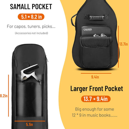 CAHAYA Bass Guitar Bag Gig Bag 0.3in Padding Black Padded Backpack Soft Electric Bass Case CY0222