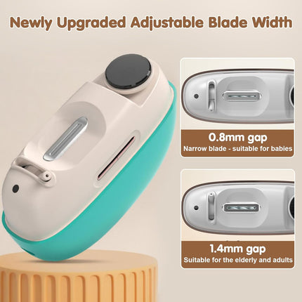 Adjustable Blade Opening Electric Nail Clipper for Thick & Thin Nails, Electric Nail Clippers for Seniors & Adults, Baby Electric Nail Trimmer, Automatic Nail Clipper for Fingernail & Toe (White)